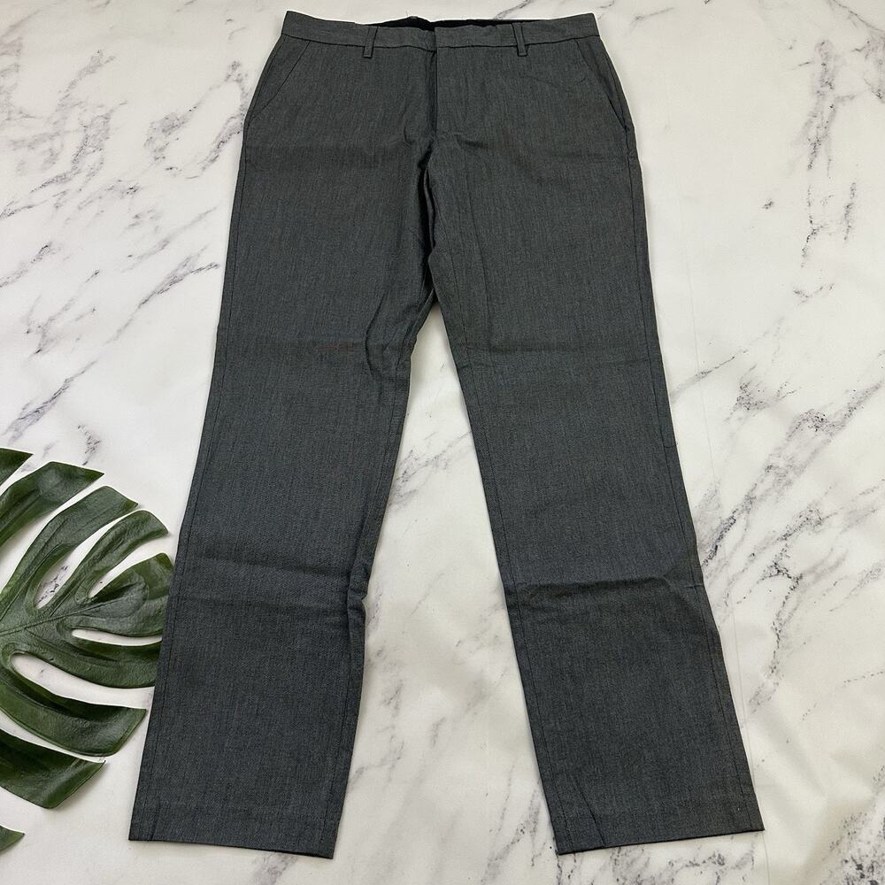 Bonobos Mens Slim Fit Trouser Dress Pants Size 34x32 New Gray Flat Front